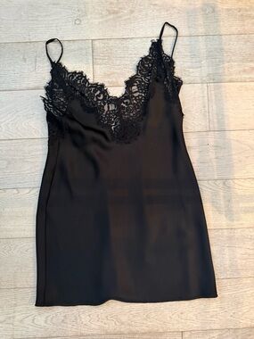 Lovers and friends, black mini silk like dress